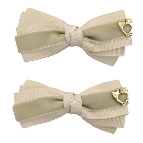 Baby Bow Clips Large – Olive Grey