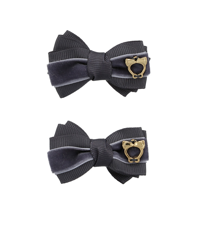 Baby Bow Clips Small – Charcoal