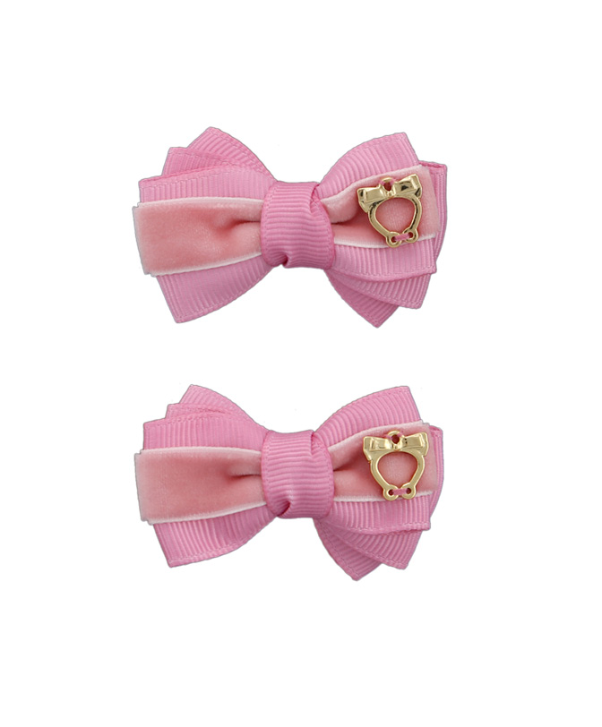Baby Bow Clips Small – Dusty Rose