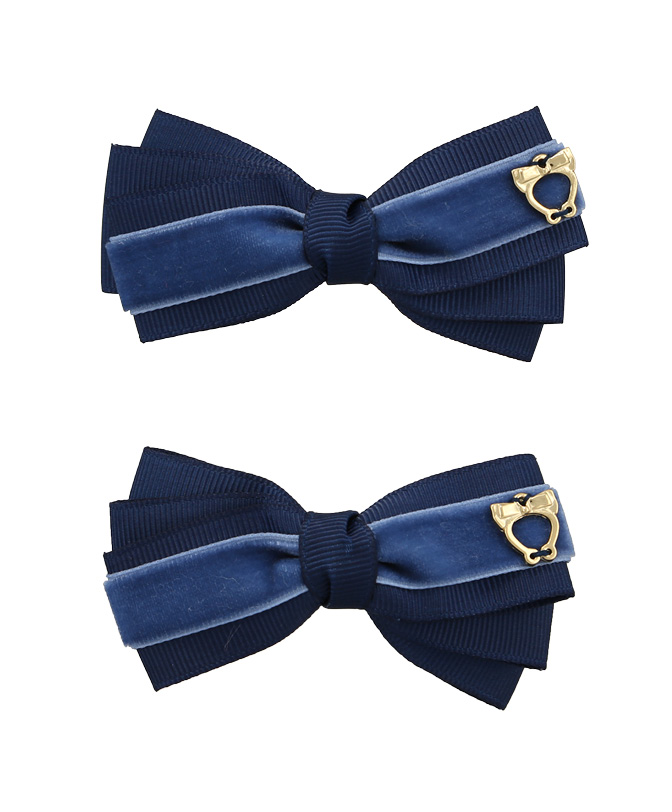 Baby Bow Clips Large – Light Navy