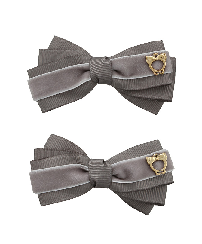 Baby Bow Clips Large – Metal Grey