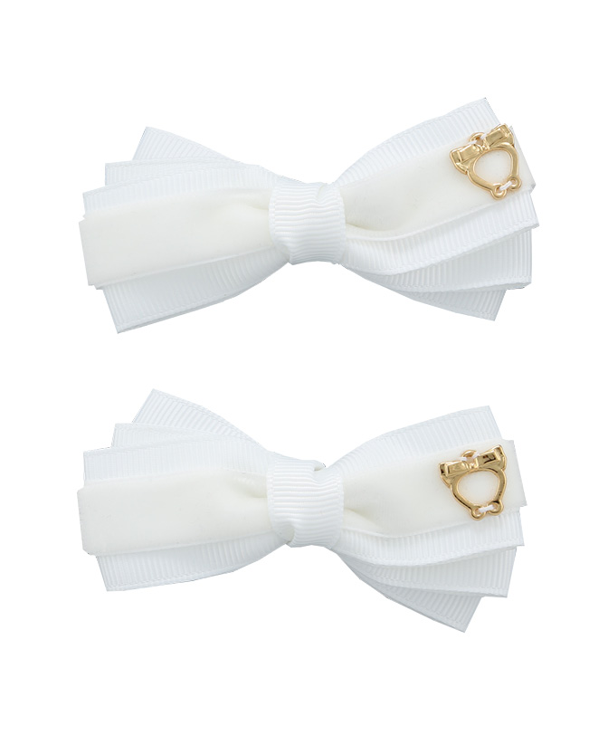 Baby Bow Clips Large – Off White