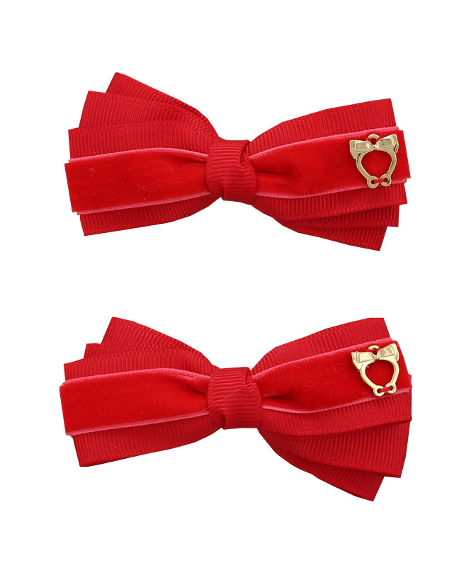 Baby Bow Clips Large – Poppy Red