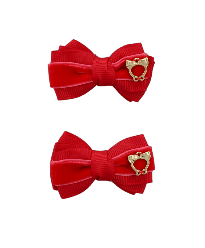 Baby Bow Clips Small – Poppy Red