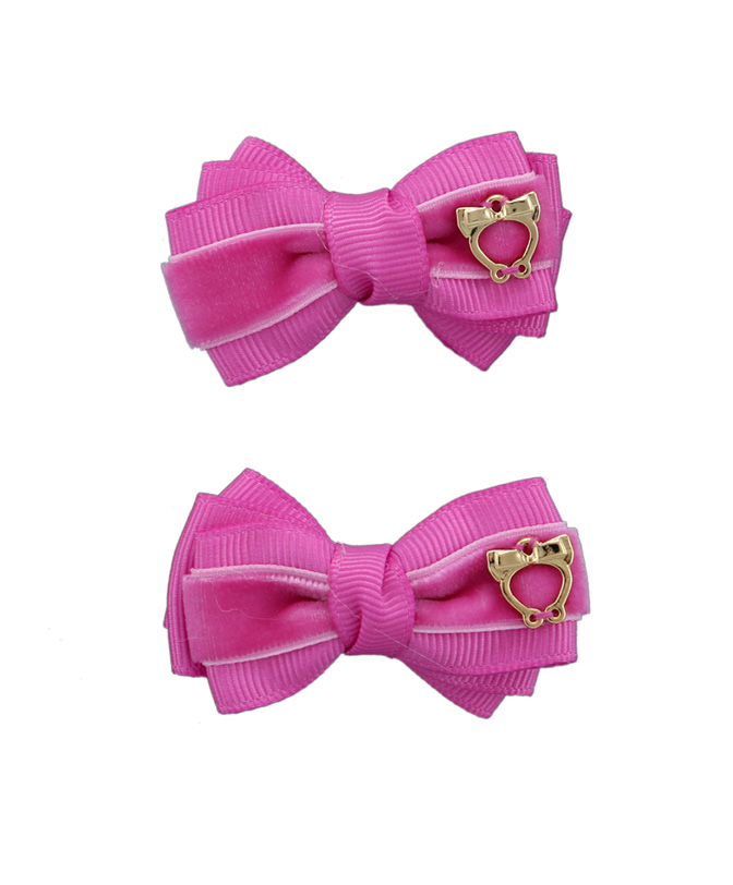 Baby Bow Clips Small – Raspberry Rose