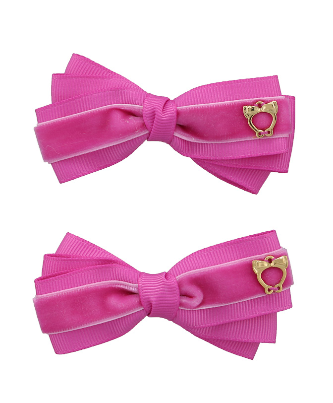 Baby Bow Clips Large – Raspberry Rose