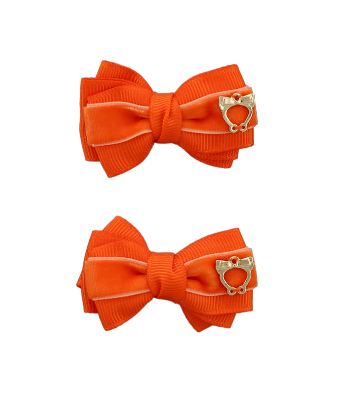 Baby Bow Clips Small – Russet Orange