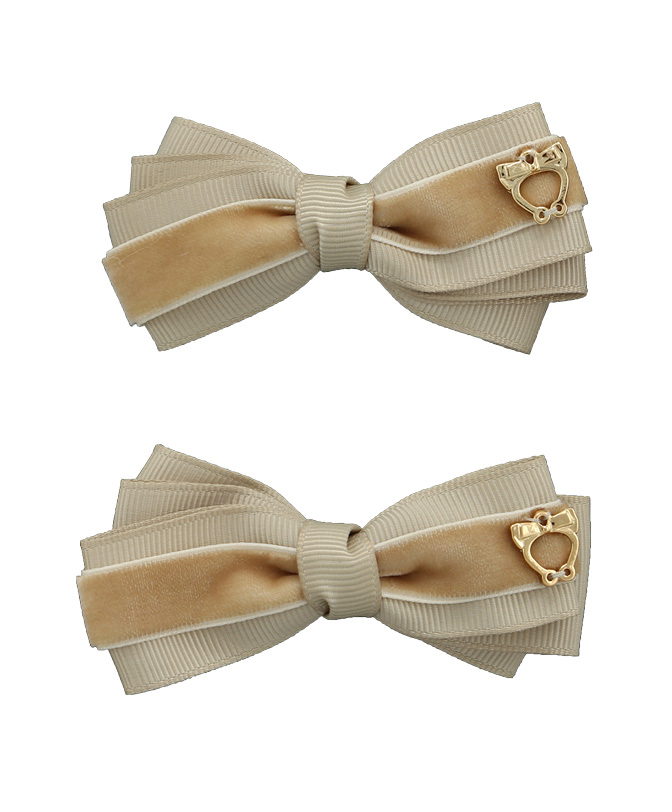 Baby Bow Clips Large – Tan