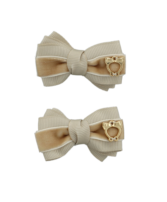 Baby Bow Clips Small – Tan